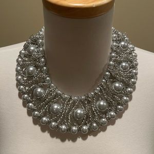 Beautiful Necklace with gray and blue hues.